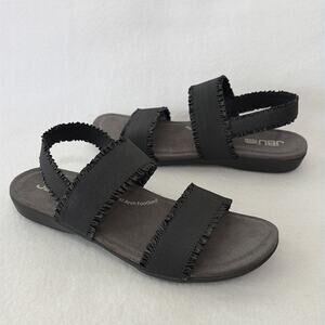JBU Jambu Sandals Women’s 9.5 Black Adjustable Straps Comfy Cushioned Ruffles